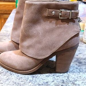 Jessica Simpson Taupe Suede Cassley Ankle Boots